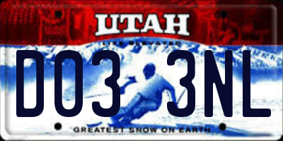 UT license plate D033NL