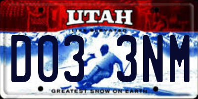 UT license plate D033NM