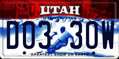 UT license plate D033OW