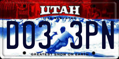 UT license plate D033PN