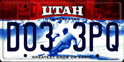 UT license plate D033PQ