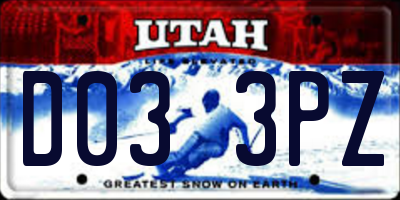 UT license plate D033PZ