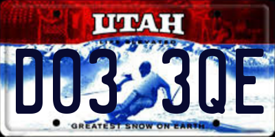 UT license plate D033QE