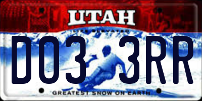 UT license plate D033RR