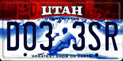 UT license plate D033SR