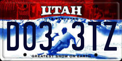 UT license plate D033TZ