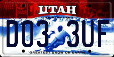 UT license plate D033UF