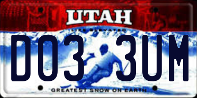 UT license plate D033UM