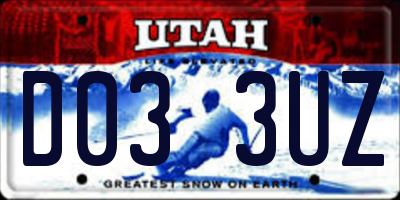 UT license plate D033UZ