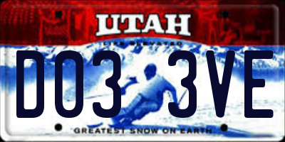 UT license plate D033VE