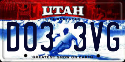 UT license plate D033VG