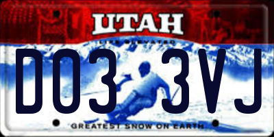 UT license plate D033VJ