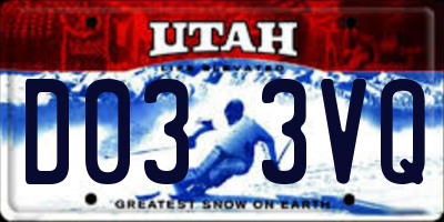 UT license plate D033VQ