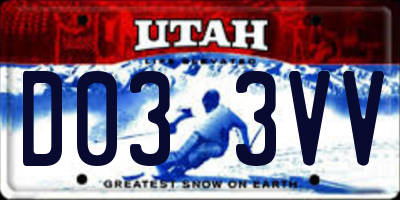 UT license plate D033VV