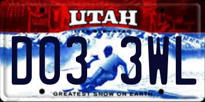 UT license plate D033WL