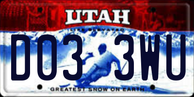 UT license plate D033WU