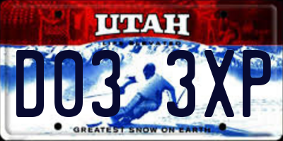 UT license plate D033XP