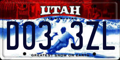 UT license plate D033ZL