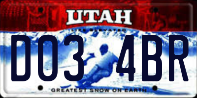 UT license plate D034BR