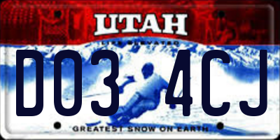 UT license plate D034CJ