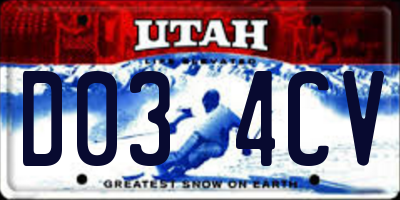UT license plate D034CV