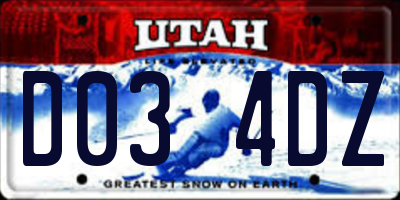 UT license plate D034DZ