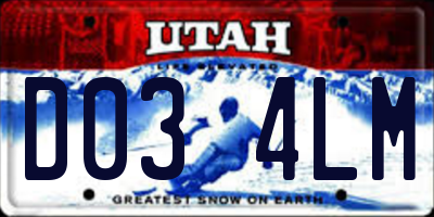 UT license plate D034LM