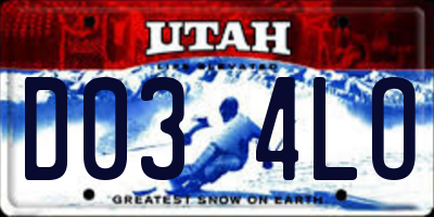 UT license plate D034LO