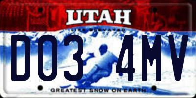 UT license plate D034MV