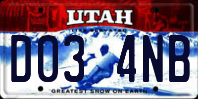 UT license plate D034NB