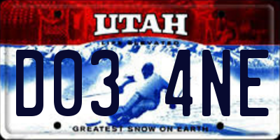UT license plate D034NE