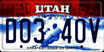 UT license plate D034OV