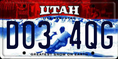 UT license plate D034QG