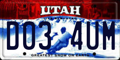 UT license plate D034UM