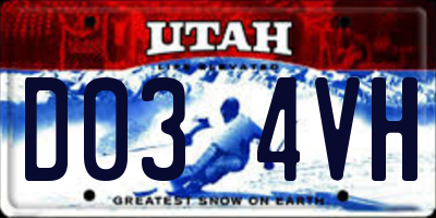 UT license plate D034VH
