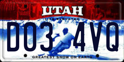 UT license plate D034VQ