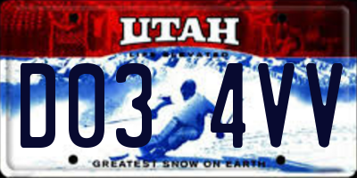 UT license plate D034VV