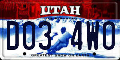 UT license plate D034WO