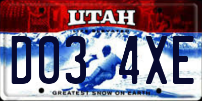 UT license plate D034XE