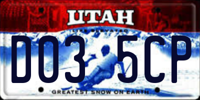 UT license plate D035CP