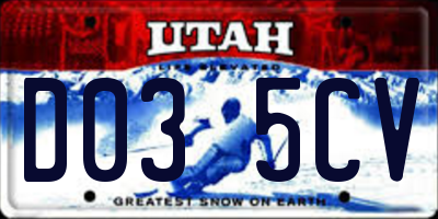 UT license plate D035CV