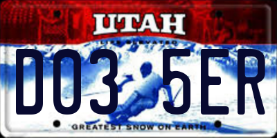 UT license plate D035ER
