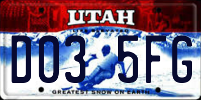 UT license plate D035FG