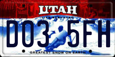 UT license plate D035FH