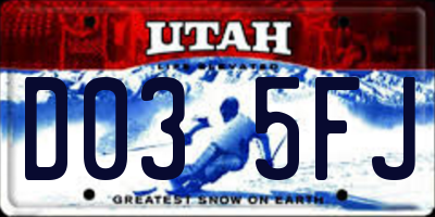 UT license plate D035FJ