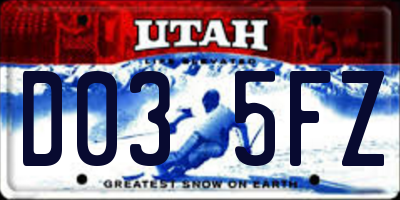 UT license plate D035FZ