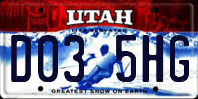 UT license plate D035HG