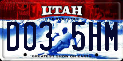 UT license plate D035HM