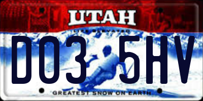 UT license plate D035HV