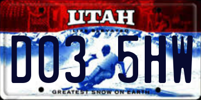 UT license plate D035HW